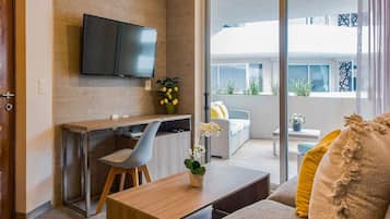 Condo, 1 King Bed with Sofa bed, Pool Access, Pool View (The Gallery N310) | Living area