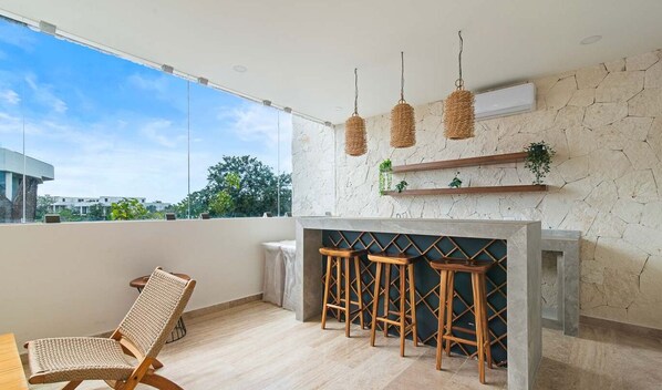 Lägenhet - 1 kingsize-säng med bäddsoffa - tillgång till pool - utsikt mot trädgården (Ka'an 104) | Interiör