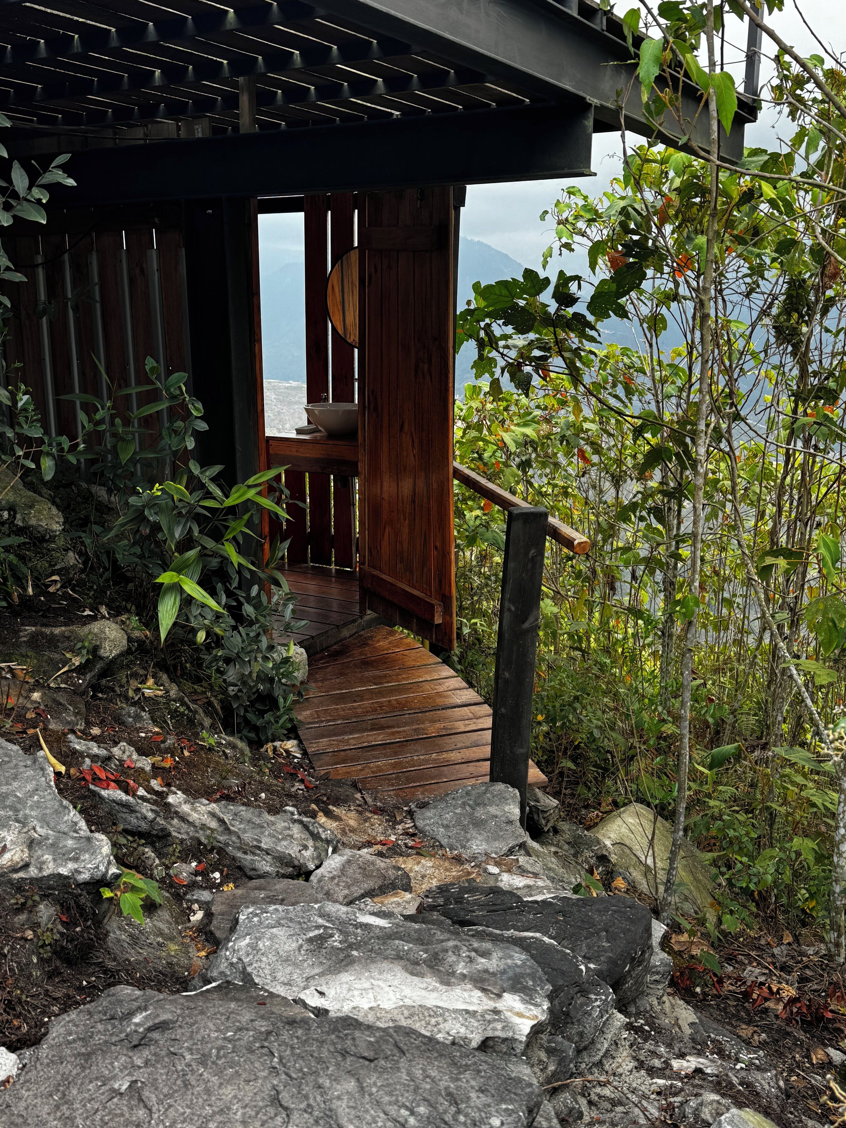 스탠다드 텐트, 발코니, 산 전망 | 욕실 | 비누, 샴푸, 화장지