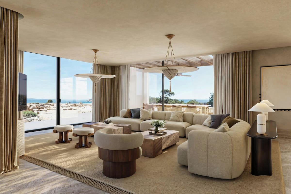 Presidential Suite, 1 Double Bed, Sea View | Living room | TV