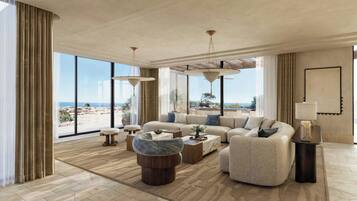 Presidential-Suite, 1 Doppelbett, Meerblick | Minibar, Zimmersafe, VerdunkelungsvorhÀnge, schallisolierte Zimmer