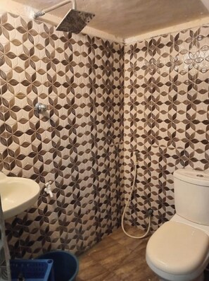 Shower, soap, toilet paper