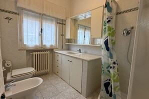 Dusche, Bidet, Handtücher
