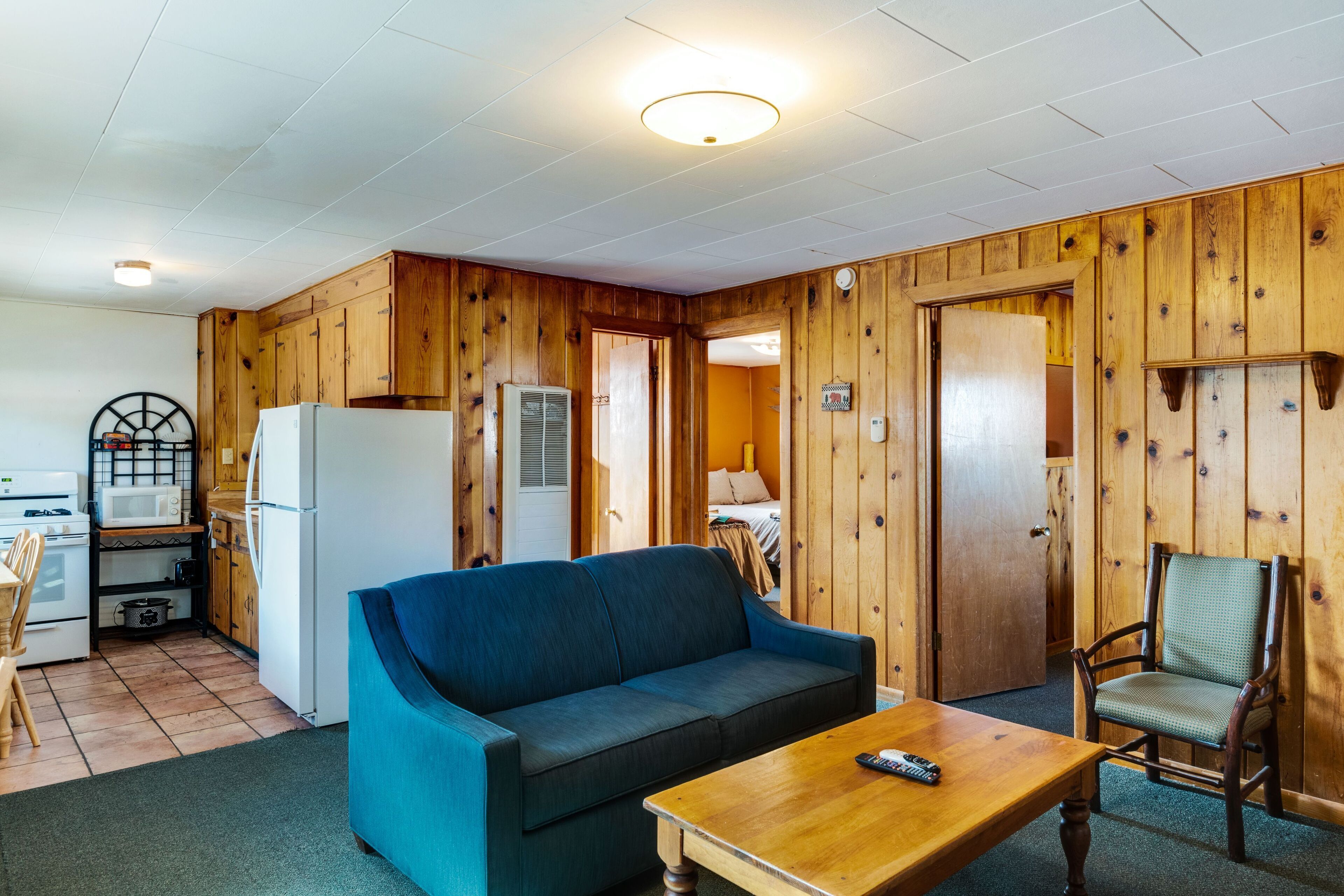 Televisión y chimenea 