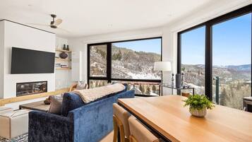 Smart TV, fireplace