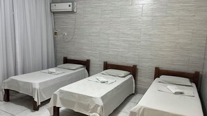 Standard Room, 3 Twin Beds | Laptop workspace, WiFi (free), bed sheets - River Class Hotel (Petrolina)