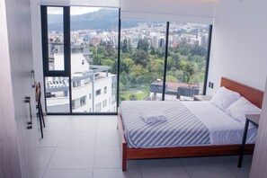 1 bedroom, desk, laptop workspace, iron/ironing board
