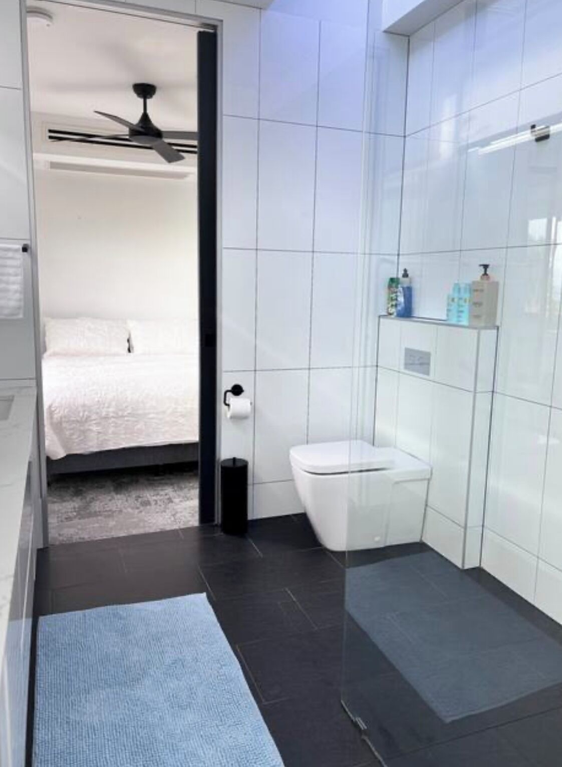 Shower, eco-friendly toiletries, hair dryer, towels