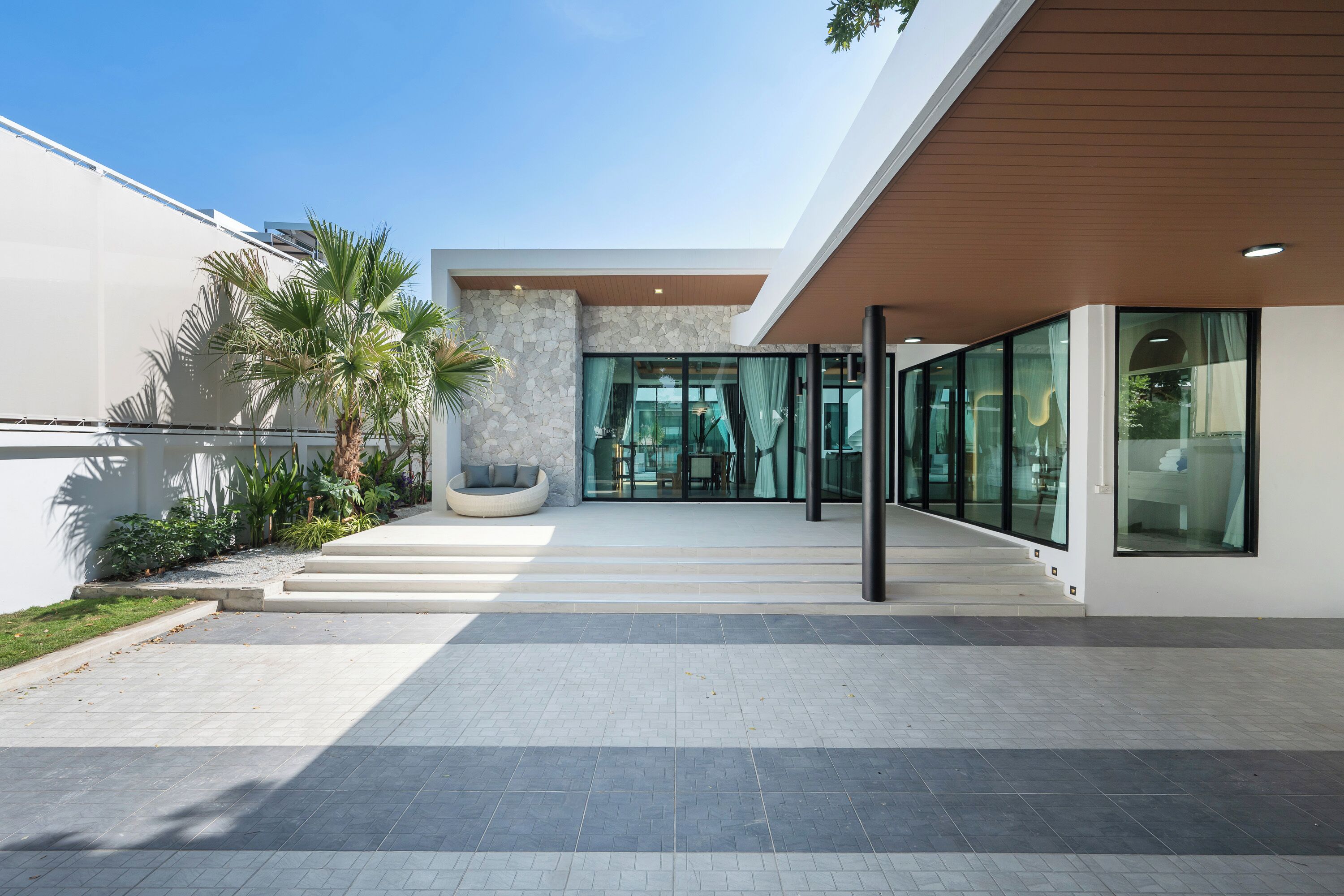 Vila luxo, varanda, vista para a piscina | Piscina particular