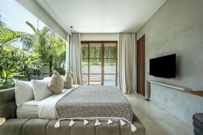 Biệt thự Economy, sân hiên | 1 phòng ngủ, bộ trải giường bằng vải cotton Ai Cập