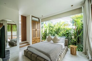 Villa Economy - uteplats | 1 sovrum, egyptiska bomullslakan och sÀngtillbehör av högsta kvalitet