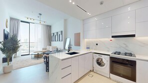 Apartment, 1 Bedroom, Pool Access | Private kitchen | Microwave, espresso maker, electric kettle