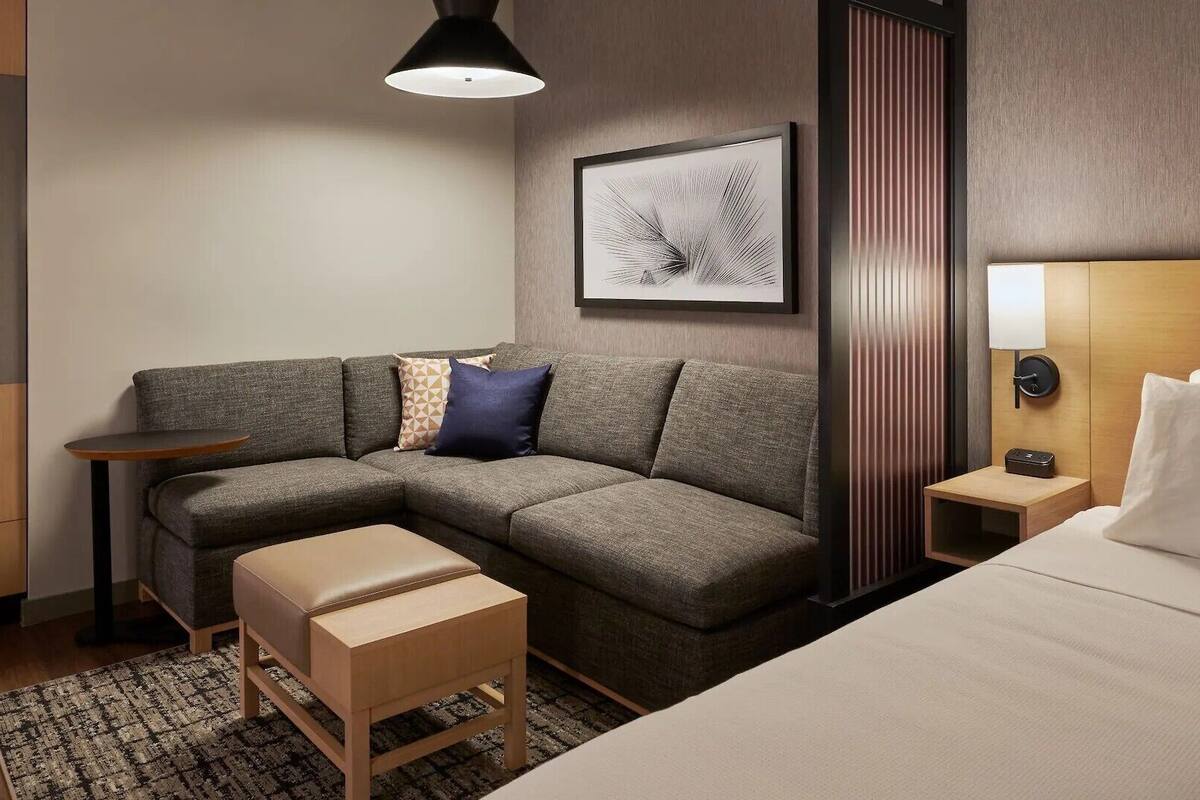 In-room safe, desk, laptop workspace, blackout drapes