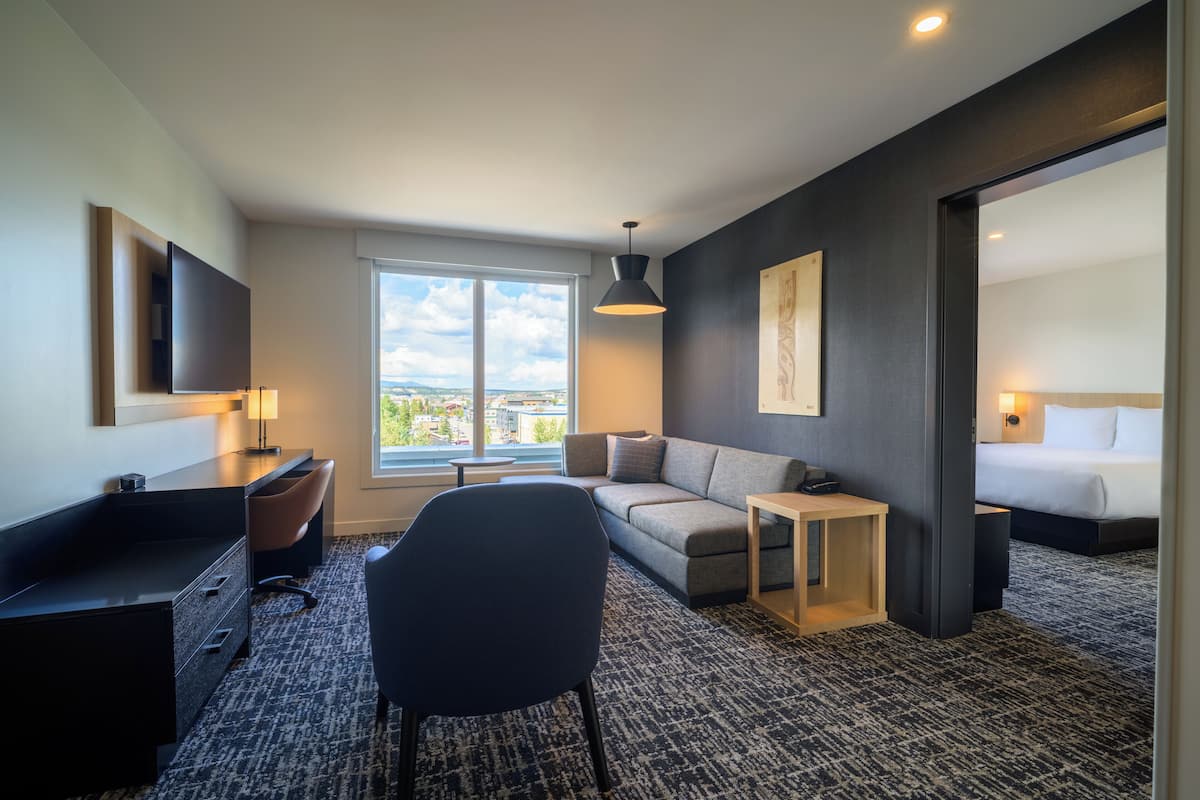 In-room safe, desk, laptop workspace, blackout drapes