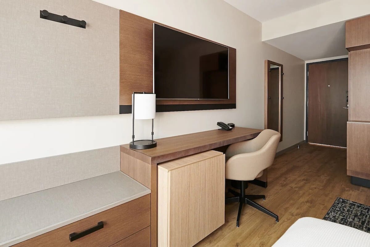 In-room safe, desk, laptop workspace, blackout drapes