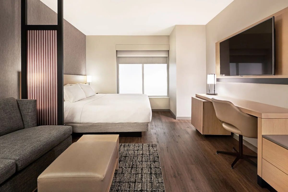 In-room safe, desk, laptop workspace, blackout drapes