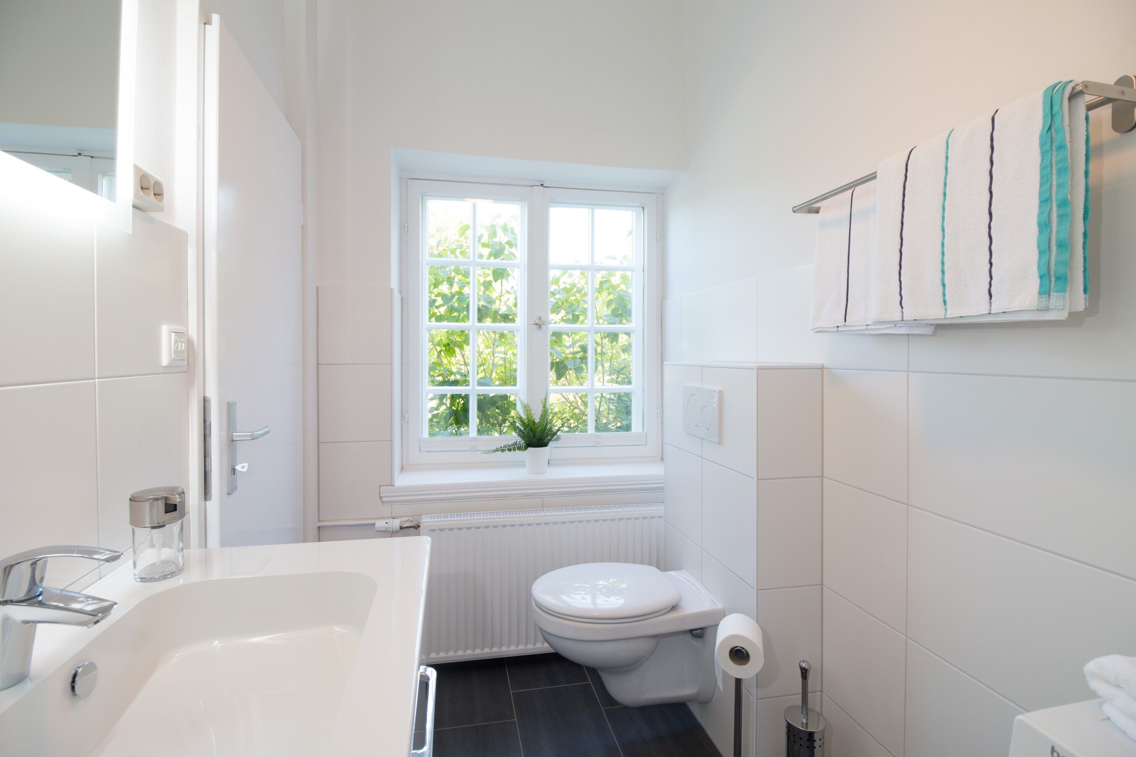 Dusche, Haartrockner, Handtücher