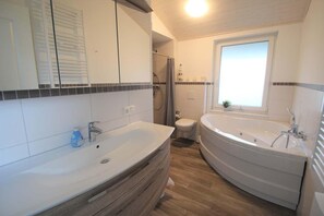 Shower, jetted tub