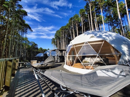 Comfort Twin Room, Non Smoking, Mountain View | Premium bedding, down comforters, desk, free WiFi. Forest Glamping Kanade no Mori Resorts