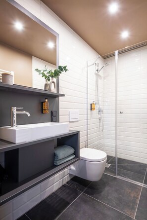 Ντουζιέρα, πιστολάκι μαλλιών, πετσέτες, Σαπούνι