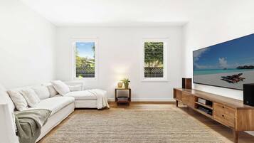 TV, fireplace, video games, offices