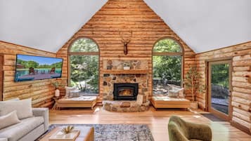 Smart TV, fireplace, video games, table football