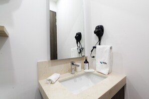 Hair dryer, towels
