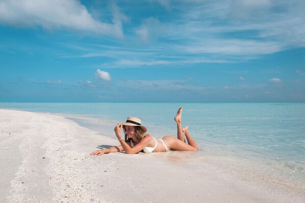 Plage à proximité, chaise longue, serviettes de plage
