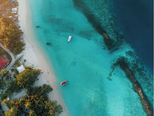 Enchanting bed & breakfast with WiFi & AC in vibrant Thulusdhoo Coke Surf break