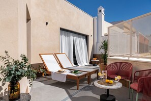 Penthouse, bubbelbad | Terras