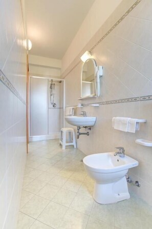 Shower, hair dryer, towels, toilet paper - HOTEL AMEDEA (Cervia)