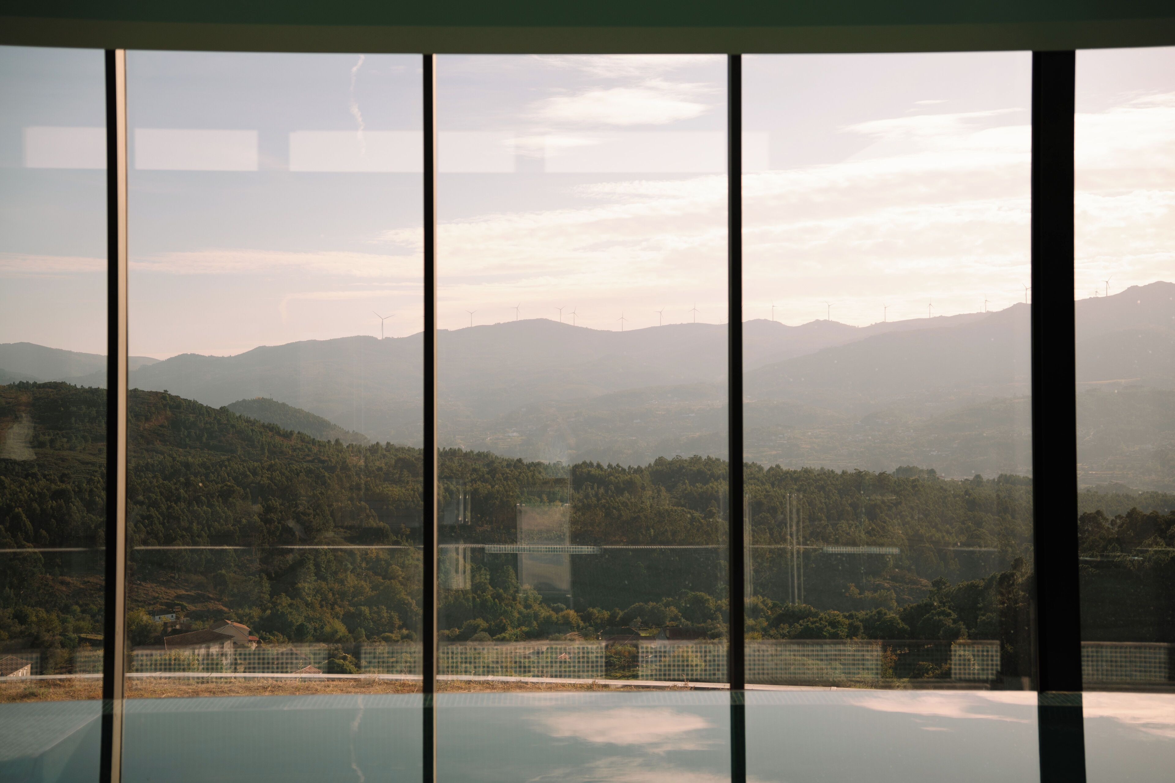 Indoor pool, pool umbrellas, sun loungers