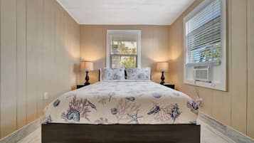 1 bedroom, desk, iron/ironing board, travel cot