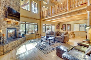 House (3 Bedrooms) | Front of property - Fire Pit: Cozy Winter Cabin, 45 Mi to Sunrise Park (Show Low)