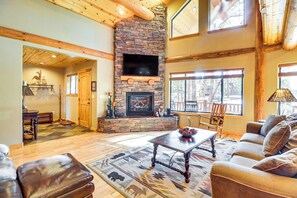House (3 Bedrooms) | Interior - Fire Pit: Cozy Winter Cabin, 45 Mi to Sunrise Park (Show Low)