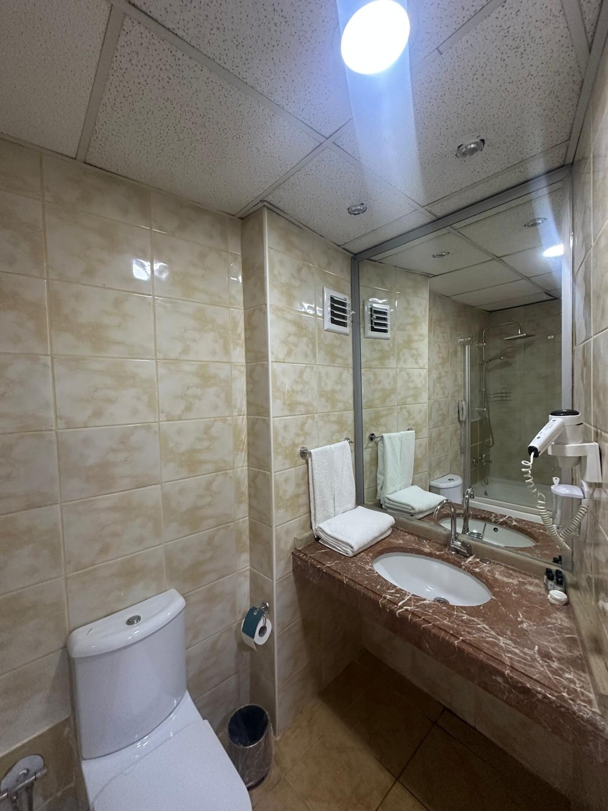 Standard Room | Bathroom | Shower, rainfall showerhead, hair dryer, towels