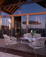 Deluxe Bungalow, Private Pool, City View | Living area | Heated floors