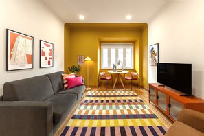 Smart-tv, boeken en een computerscherm