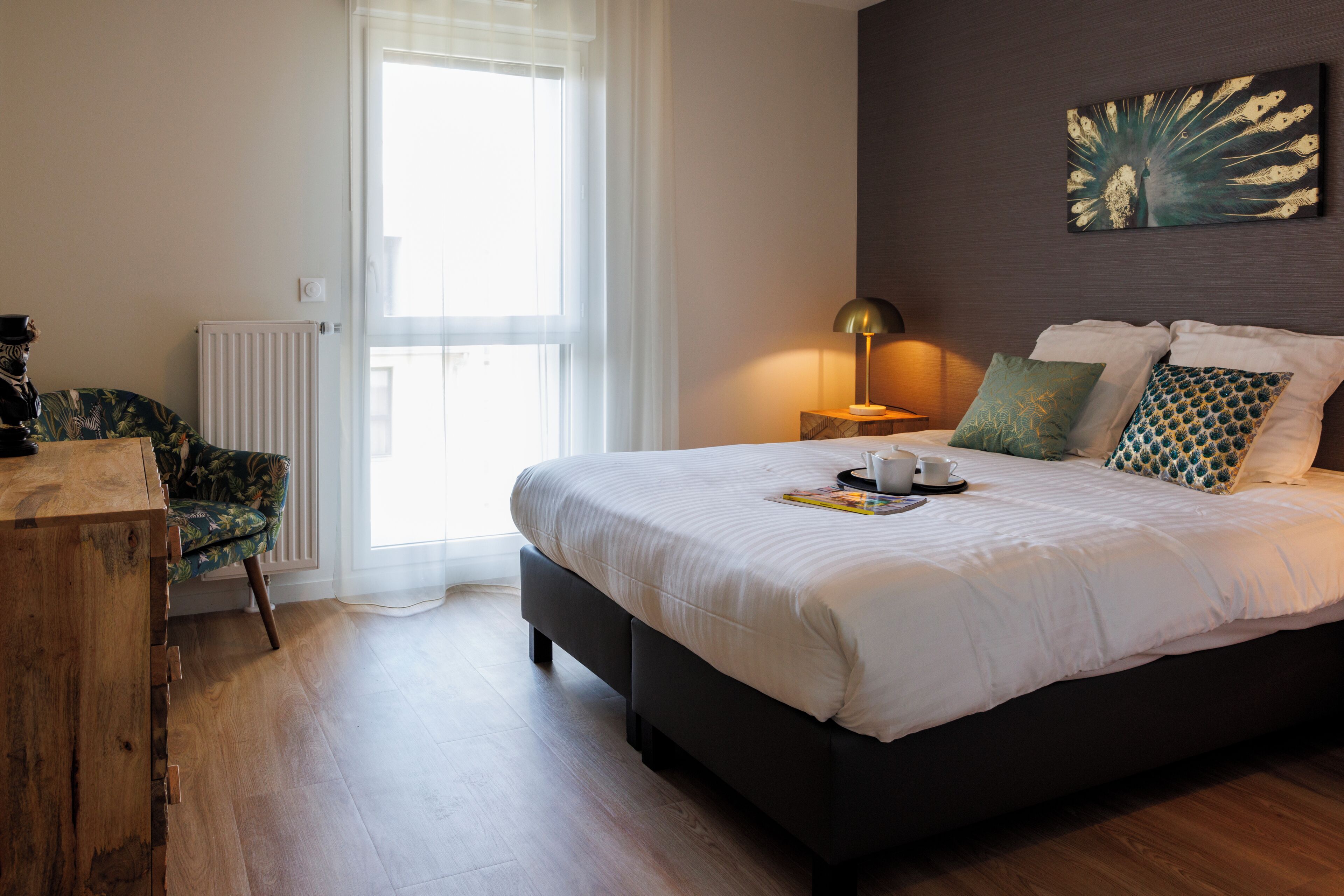 Bed sheets. Les Boréales – Appart’hotel & Restaurant