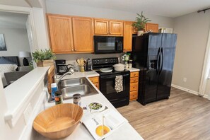 Microwave, oven, stovetop, dishwasher