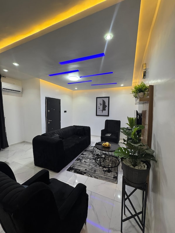 Leilighet – deluxe, ikke-røyk, balkong | Oppholdsområde