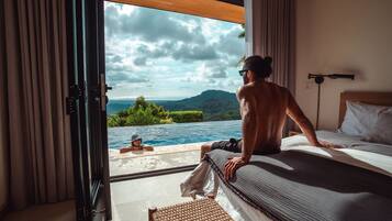 Villa de lujo, balcón, vista al océano (Casa Amarilla) | 1 habitación, tabla de planchar con plancha y wifi gratis