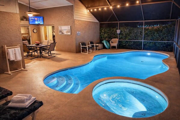 Outdoor pool, a heated pool
