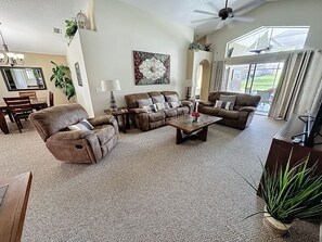 Smart TV, fireplace, video games, foosball