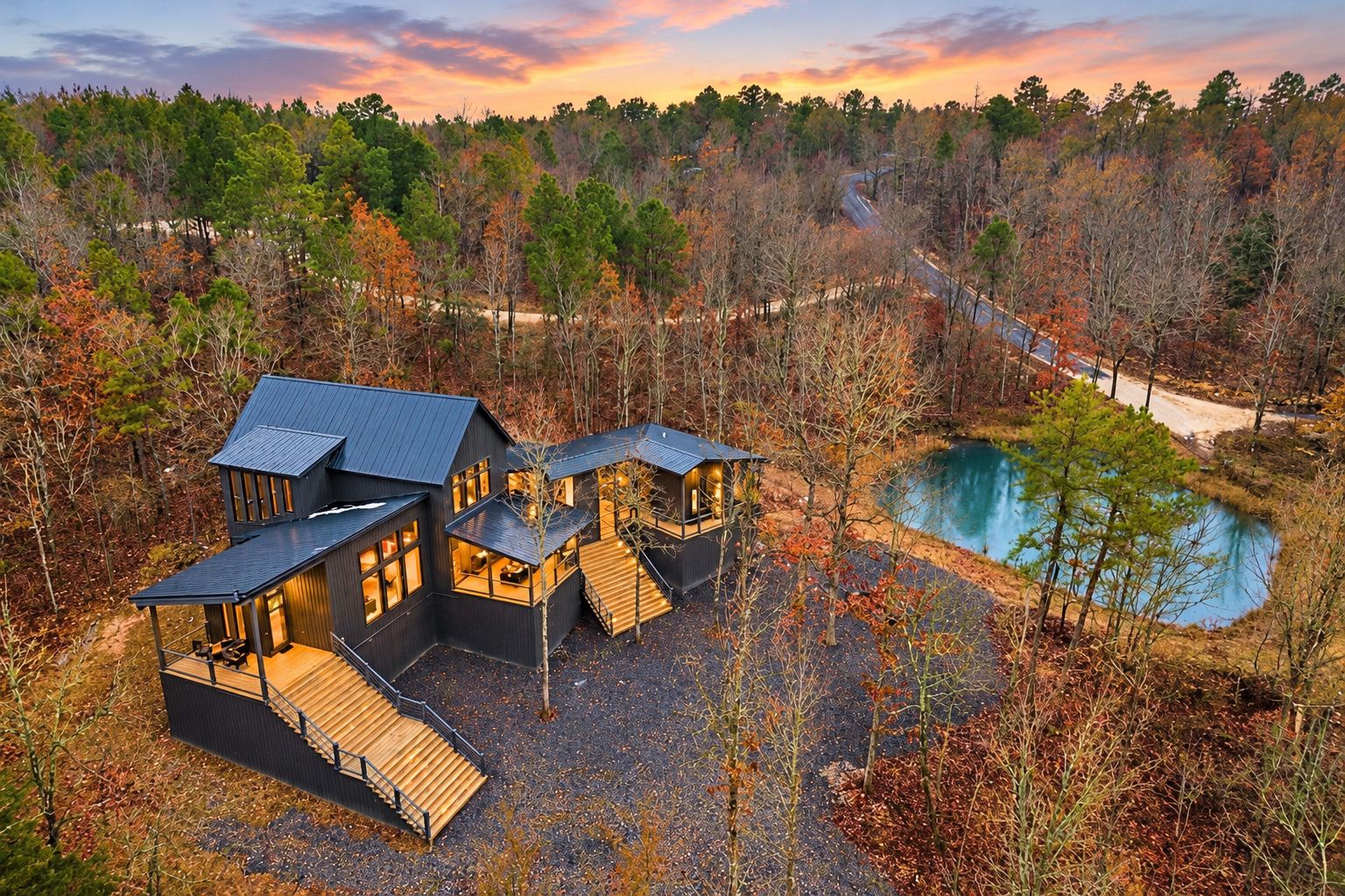 Secluded with its own private pond, on 2 acres