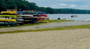 On the beach, sun-loungers, beach towels - Sweet 1BR Brand New Waterfront Acadia Cottage @ Jenkins Beach (Dedham)