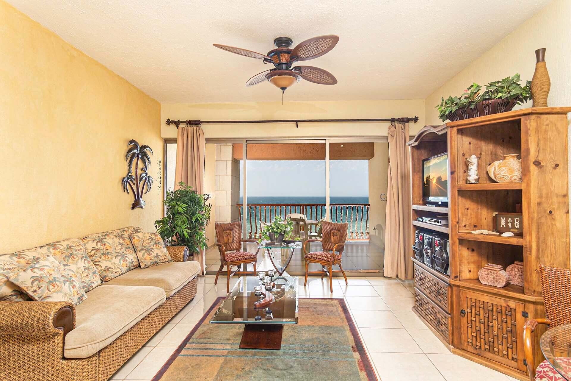 Lägenhet - 1 kingsize-säng - balkong - havsutsikt (Sonoran Sun SW 411) | Vardagsrum | En mp3-dockningsstation