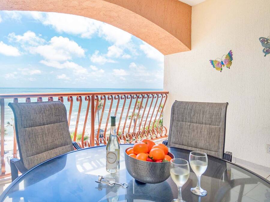 Apartment, 1 King-Bett und Schlafsofa, Balkon, Meerblick (Sonoran Sun SW 511) | Speisen im Freien