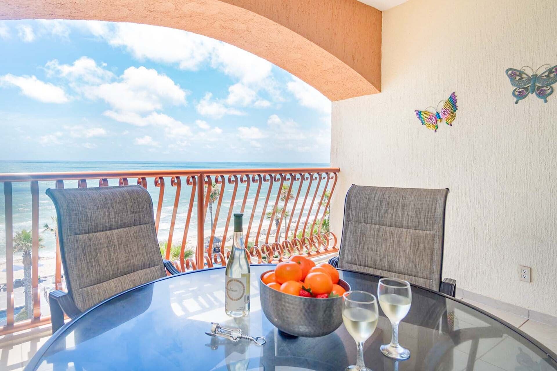 Apartment, 1 King-Bett und Schlafsofa, Balkon, Meerblick (Sonoran Sun SW 511) | Speisen im Freien