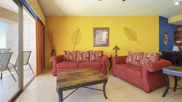 Lägenhet - flera sängar - balkong - havsutsikt (Sonoran Sun SE 702) | Vardagsrum | En mp3-dockningsstation